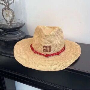 Miu Miu popular woven straw hat